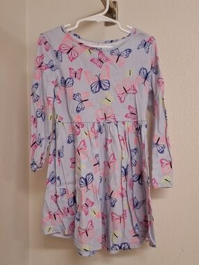jumping beans Light Blue Butterfly Print Long Sleeve Dress